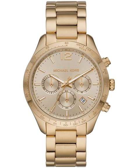 michael kors stainless steel chronograph layton watch golden